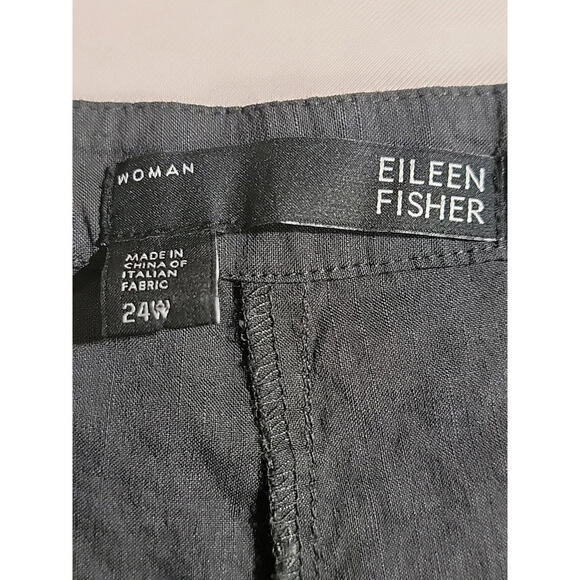 Eileen Fisher Women's Pants 24W Italian Fabric Crepe Stretch Gray Linen Blend #Z - Picture 6 of 11